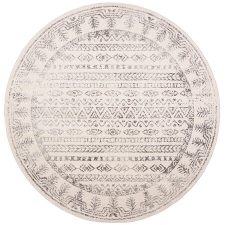 Safavieh 6 ft. 7 in. x 6 ft. 7 in. Tulum Round Power Loomed RugIvory & Grey TUL271A-7R